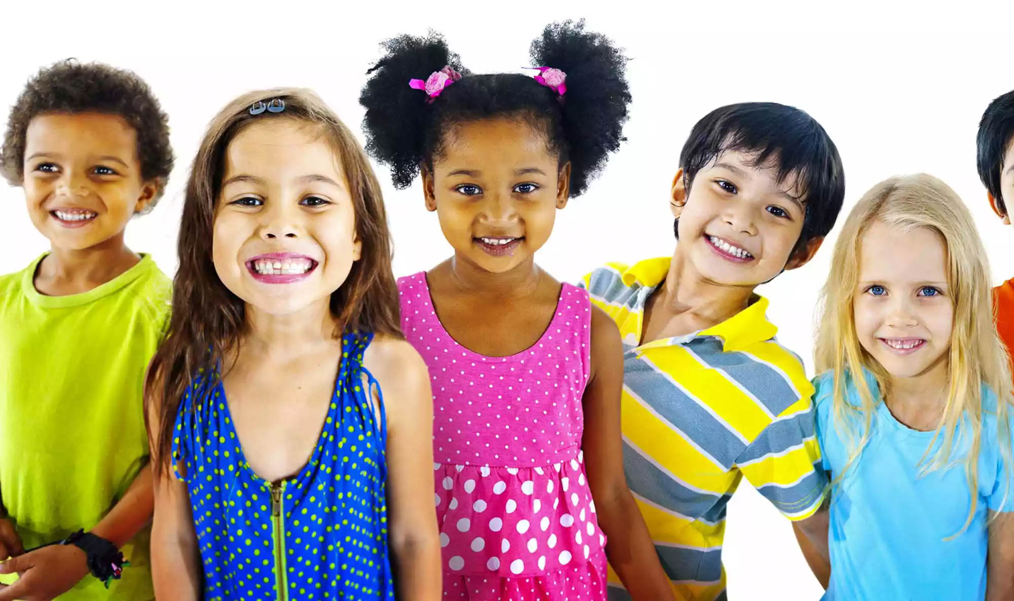 Smiling children standing together