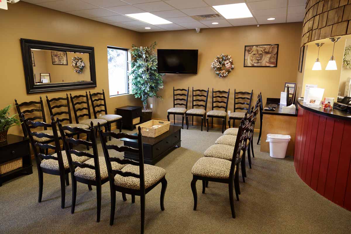 Reception and waiting area inside Papillion Pediatric Dentistry